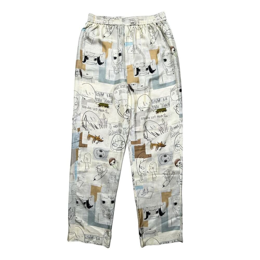 Yoshitomo Nara adjustable waist silk pants
